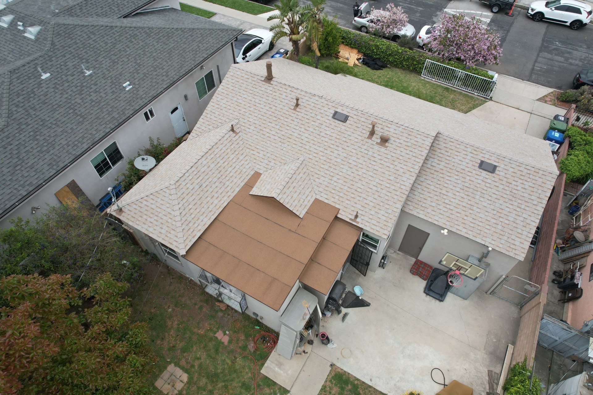 Skilled roofing craftsmen at work